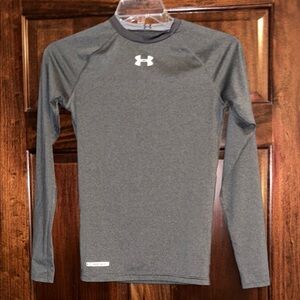 Under Armour Boys Charcoal Long Sleeve Compression Tee